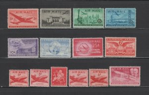US,C32-C45,POST WW2,MNH,VF,1940'S AIRMAIL COLLECTION MINT NH,OG