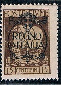 Fiume 186, 15c Venetian Ship Overprint, MNH, F-VF