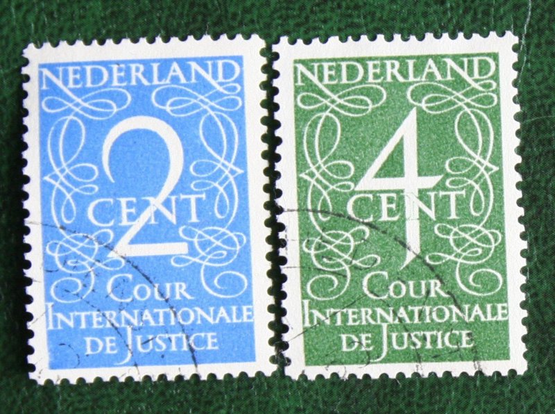 NETHERLANDS 1950 International Court de Justice Official Used Scott# O25-O26