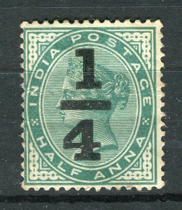 INDIA; Early 1900s classic QV issue Mint hinged 1/4a value