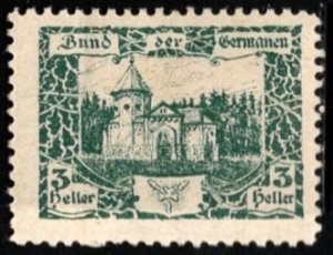 1914 WW I Germany Poster Stamp 3 Heller League of Germans Charity