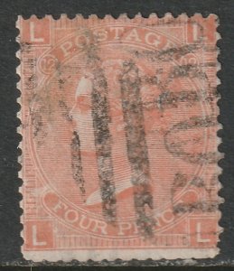 Great Britain 1865 Sc 43 Egypt A18 used BO1 Alexandria cancel