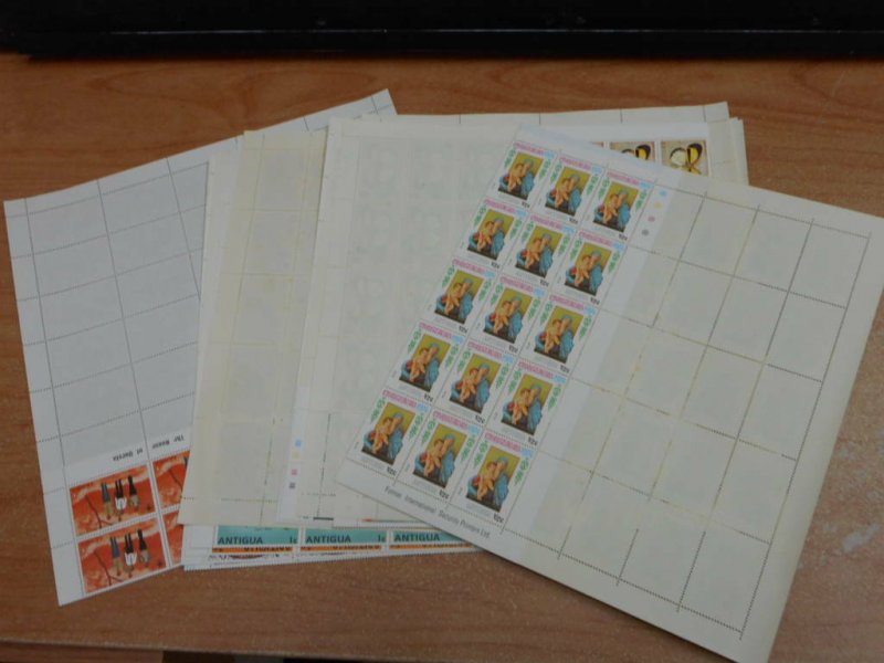 BRITISH ANTIGUA 8 MINT NEVER HINGED UNMOUNTED SHEETS COLLECTION LOT