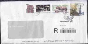 GERMANY REGISTERED COVER PREHISTORIC FOSILS, RHINO, COCH ...