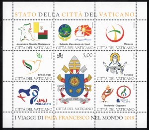 VATICAN CITY 2020 Travels of Pope Francis S/S; Scott 1753; MNH