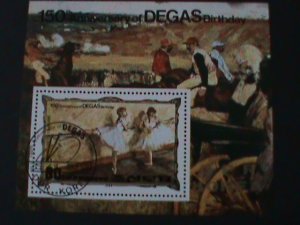 ​KOREA-1984-SC#2378 EDGAR DEGAS 15OTH ANNIV: OF BIRTH-CTO S/S VF-FANCY CANCEL