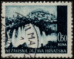 Croatia 31 - Used - 50b City of Jajce / Pliva Waterfall (1941) +