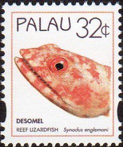 Palau 367 - Mint-NH - 32c Reef Lizardfish (1995) (cv $0.60)