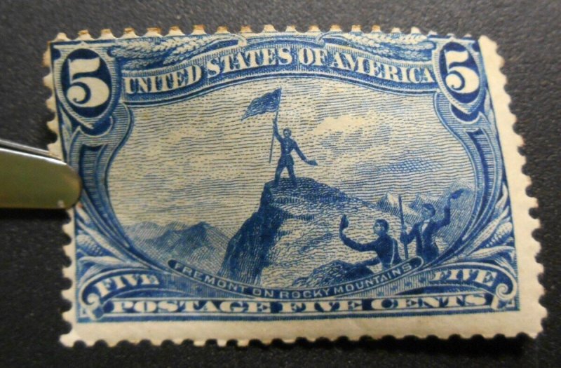 1898 Trans-Mississippi Exposition 5c blue Sc 288 MLH single CV $100