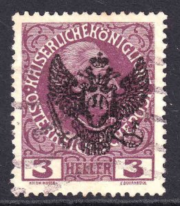 AUSTRIA SCARCE POLAND EAGLE OVERPRINT #1 USED VF SOUND