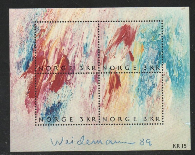 Norway Sc 947 1989 Stamp Day Painting stamp sheet mint NH