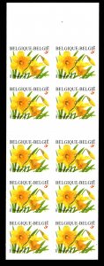 BELGIUM - 2001 WILD DAFFODIL FLOWERS DEFINITIVE - STAMP BOOKLET PANE - MNH