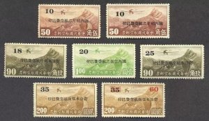 C. China 1941 Airmail Surch in Jap.Currency (7v, UnWmked Cpt) MNG