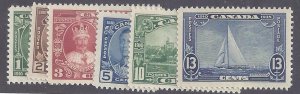 Canada Scott #211-216 Mint NH VF complete set