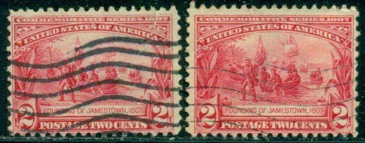 SCOTT # 329 USED, VERY GOOD, 2 STAMPS, GREAT PRICE!