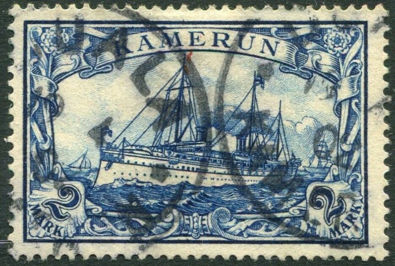 GERMAN CAMEROUN-1900 2m Blue no wmk Sg K17 FINE USED V36578