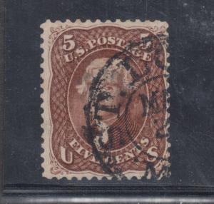 USA #75 Used Fine With Nice Cancel With Gum Staining On Back Corner Crease At UL