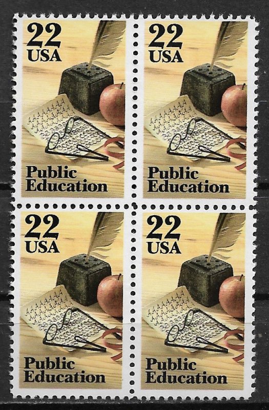 1985 USA 2159 Public Education MNH Block of 4