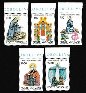 Vatican Marian Year 5v 1988 MNH SC#808-812 SG#901-905