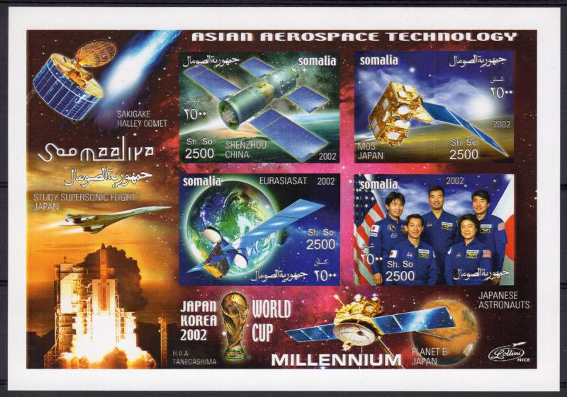 Somalia 2002 Asian Aerospace/Halley's Comet/CONCORDE/WORLD CUP Shlt.IMPERF.MNH