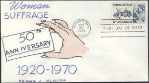 #1406 Woman Suffrage Ulrich FDC