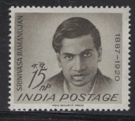 INDIA 369 MNH  SRINIVASA RAMANUJAN ISSUE 1962