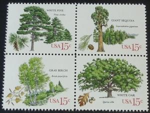 1978 15c American Trees 1764-1767 block 4 Mint NH