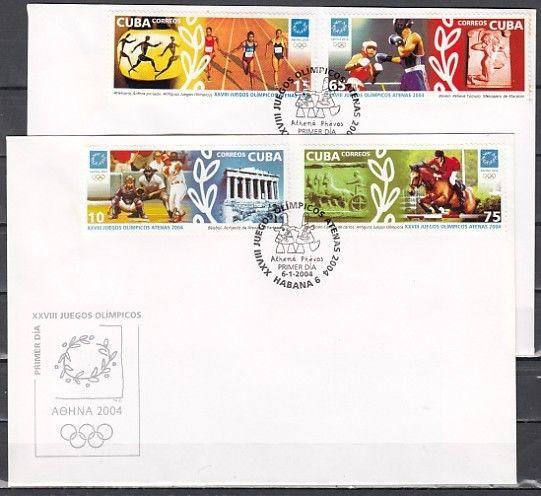 Caribbean Area, Scott cat. 4363-4365. Athens Olympic issue. 2 First Day Covers