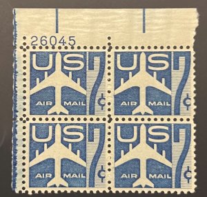 Scott#: C51 - Silhouette Of Jet Airliner 1958 Plate Block of Four MNHOG - Lot 31