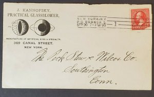 1899 New York Southington CT Illustrated Glassblower Optician Advertising Cover