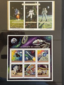 1969 + 1972, Burundi Space Souvenir Sheets (Sc# 302 and 384a) MNH