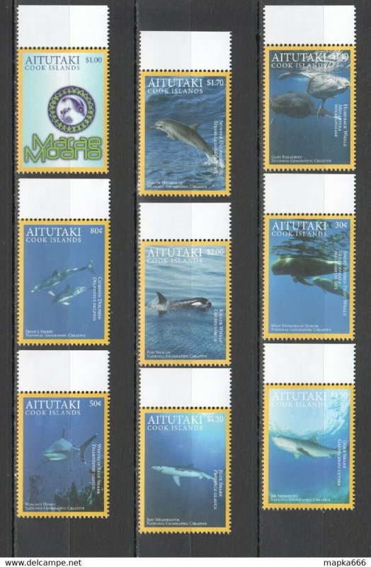 2016 Aitutaki National Geographic Fish & Marine Life Michel 18Euro Set ** Nw0011