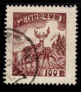 Korea Scott 197 Used Deer stamp on vertically laid paper