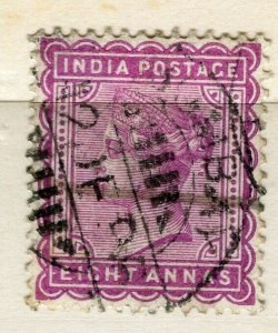 INDIA; 1882-90 early classic QV issue Shade of 8a. value,