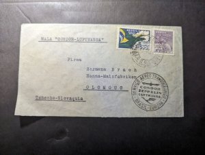 1934 Brazil Zeppelin Airmail Cover Porto Alegre to Olomouc Czechoslovakia