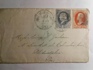 SCOTT # 145 AND 183 CANCEL AMERICAN POSTAL HISTORY 1870 VERY NICE COMBO !!