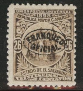 El Salvador Scott o138 MNG 1898 official wmk117