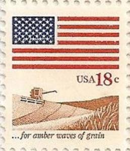 US 1890 Old Glory & Anthem for amber waves of grain 18c single MNH 1981