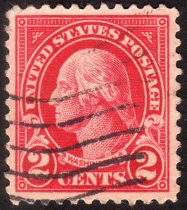 1923, US 2c, George Washington, Used, Well-Centered, Sc 554