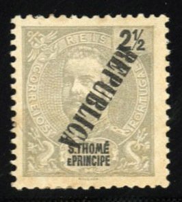 Portuguese Colonies, St. Thomas and Prince Islands #116a Cat$20, 1913 2 1/2r ...