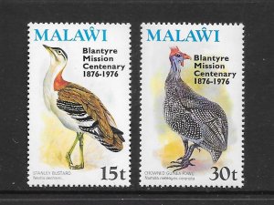 BIRDS-MALAWI #293-4 MISSION OVERPRINT MNH