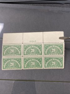 US QE3 Special Handling Plate Block Of 6 Extra Fine Mint Never Hinged