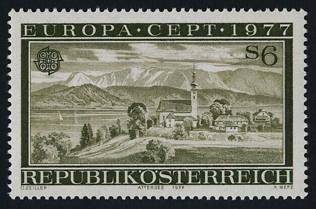 Austria 1061 MNH EUROPA, Attersee, Church