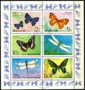 Korea 1977 Butterflies Mi. 1653/58 Sheet Used CTO