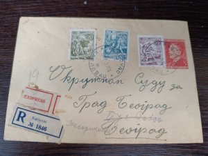 Yugoslavia 1953 Croatia, uprated 3 din. Tito stationery, Karlovac to Belgrade