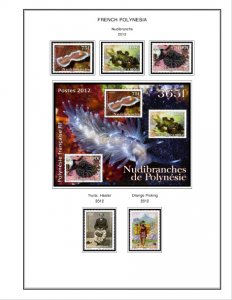 COLOR PRINTED FRENCH POLYNESIA 2011-2020 STAMP ALBUM PAGES (45 illustr. pages)