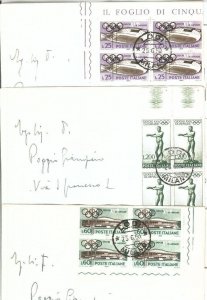 72990 - ITALY - Postal History -  Set of 9 FDC postcards OLYMPIC GAMES 1960