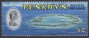 Penrhyn Island Sc# 62 MNH 1974-1975 $2 Aerial View of Penrhyn Atoll