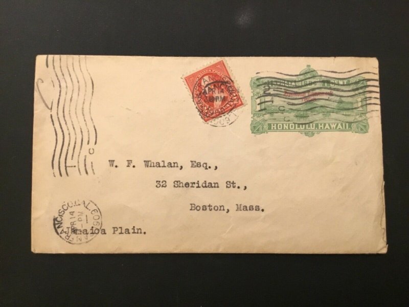 ICOLLECTZONE US Hawaii U1a Cover dated 1909 with 2 cent to US