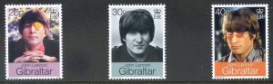 1999 Gibraltar John Lennon SG877/879  Unmounted Mint 